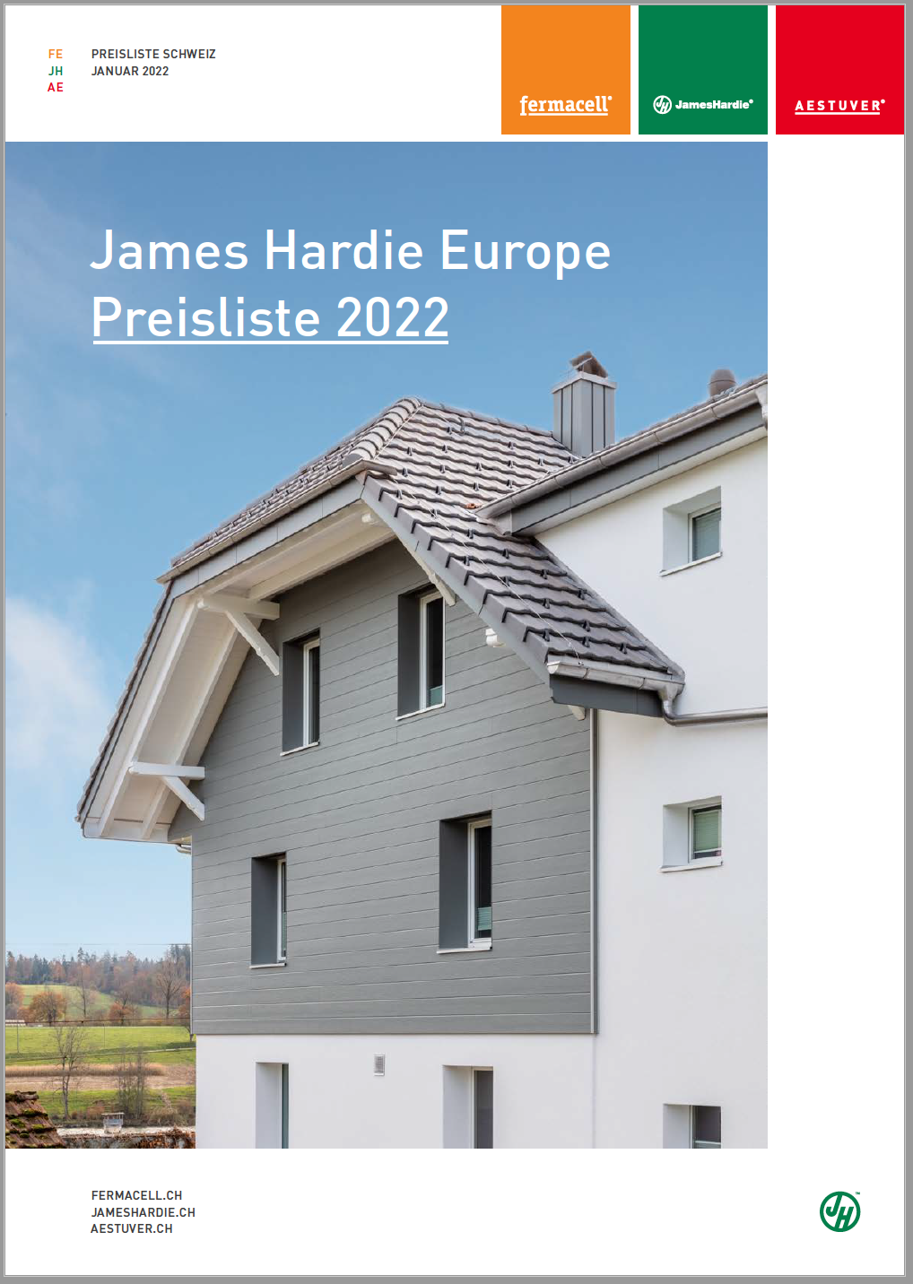 James Hardie Europe - neue Preisliste Schweiz 2022